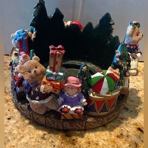 Christmas Bear and Toy Candle Holder